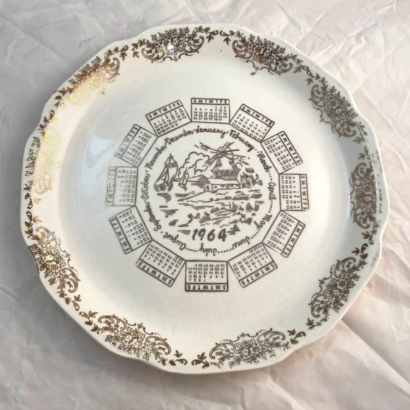 Accents | Vintage White 1964 Calendar Plate | Poshmark
